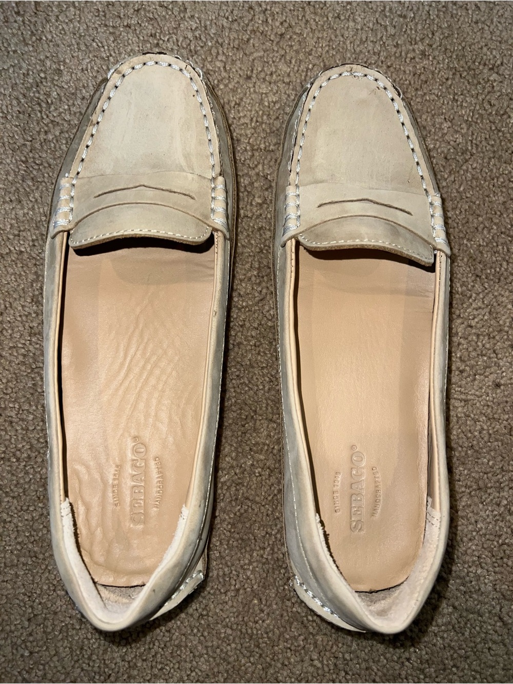 Women’s Sebago Kedge Penny Loafer Nubuck Leather Driver Moccasins – 7.5 Taupe - Picture 13 of 13